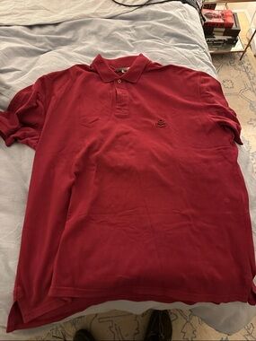 Isabel Marant Men's Deep Red Polo with Subtle Logo